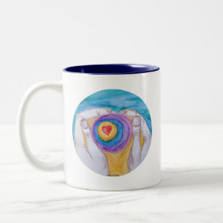 Heart in Hands Cir No-Saying; titled; dig signed Two-Tone Coffee Mug