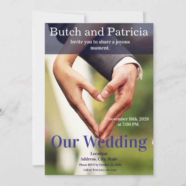 Heart In Hands Invitation (Front)