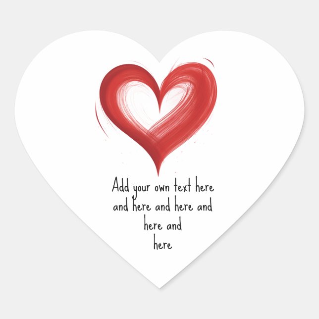 Heart In Heart, Customize With Your Own Text,  Sticker (Front)