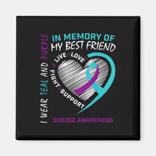 Heart In Memory Of Best Friend Suicide Awareness P Magnet