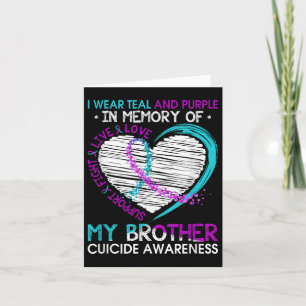 Heart In Memory Of My Brother Suicide Awareness Pr Card