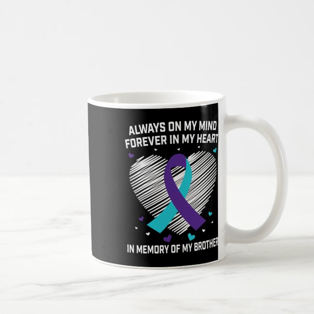 Heart In Memory Of My Brother Suicide Awareness Pr Coffee Mug (Right)