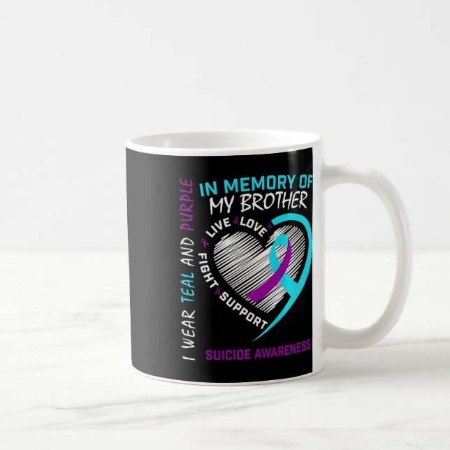 Heart In Memory Of My Brother Suicide Awareness Pr Coffee Mug (Right)