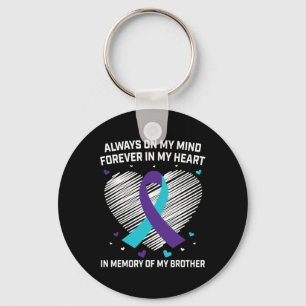 Heart In Memory Of My Brother Suicide Awareness Pr Key Ring