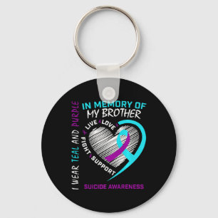 Heart In Memory Of My Brother Suicide Awareness Pr Key Ring