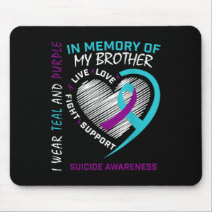 Heart In Memory Of My Brother Suicide Awareness Pr Mouse Mat