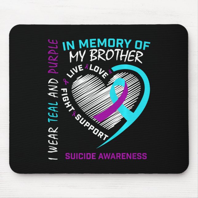 Heart In Memory Of My Brother Suicide Awareness Pr Mouse Mat (Front)