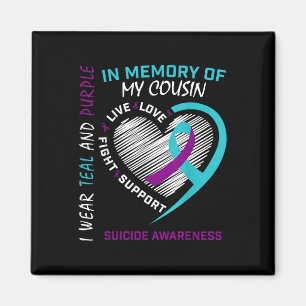 Heart In Memory Of My Cousin Suicide Awareness Pre Magnet