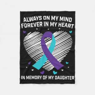 Heart In Memory Of My Daughter Suicide Awareness P Fleece Blanket