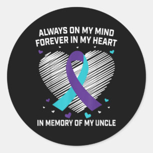 Heart In Memory Of My Uncle Suicide Awareness Prev Classic Round Sticker