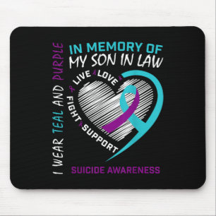 Heart In Memory Of Son In Law Suicide Awareness Pr Mouse Mat