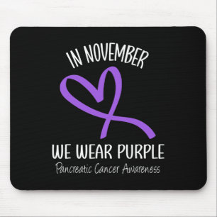 Heart In November We Wear Purple Pancreatic Cancer Mouse Mat