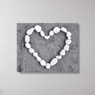 Heart in Pebbles Canvas
