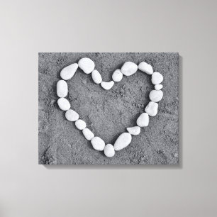 Heart in Pebbles Canvas Print