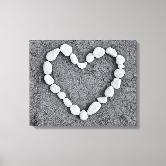 Heart in Pebbles Canvas Print (Front)