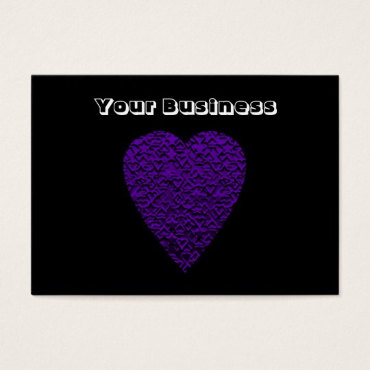 Heart in Purple Colours. Patterned Heart Design. Business Card