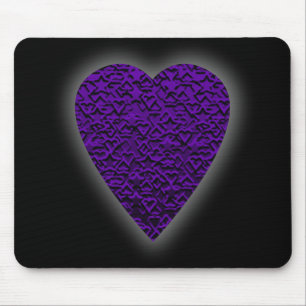 Heart in Purple Colours. Patterned Heart Design. Mouse Mat