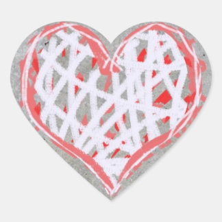 Heart in Red, White and Gray Heart Sticker