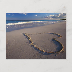 heart in sand postcard