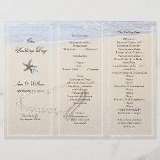 Heart in Sand Wedding Program Template