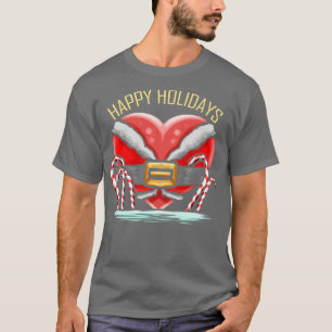 Heart In Santas Dress Sugar Cane Christmas T-Shirt