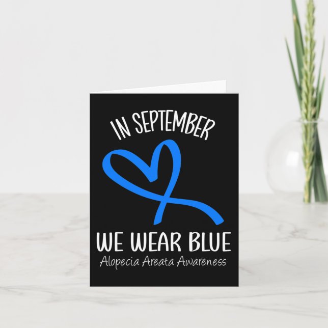Heart In September We Wear Blue Alopecia Areata Aw Card (Front)