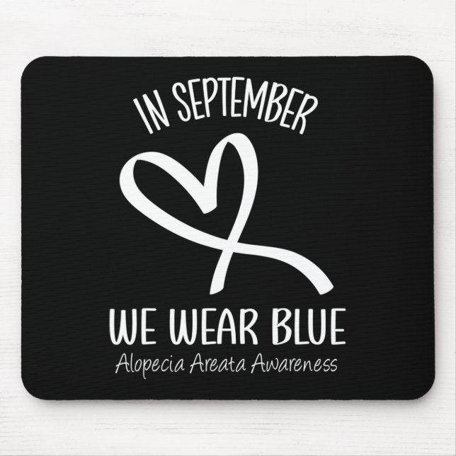 Heart In September We Wear Blue Alopecia Areata Aw Mouse Mat (Front)