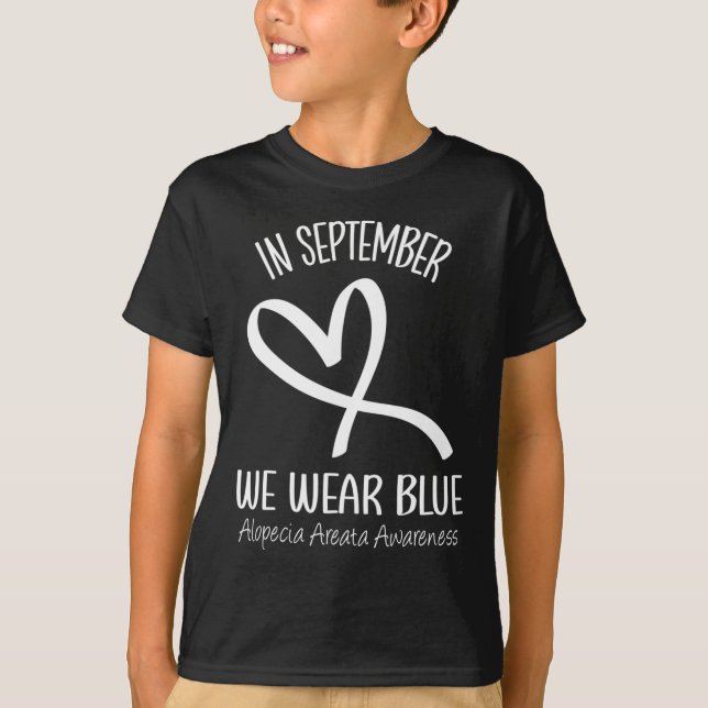 Heart In September We Wear Blue Alopecia Areata Aw T-Shirt (Front)