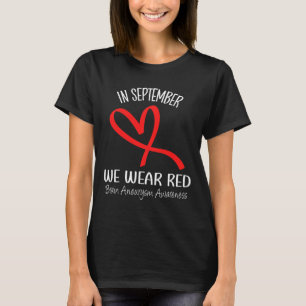 Heart In September We Wear Red Brain Aneurysm Awar T-Shirt