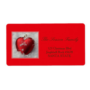 Heart in Snow Holiday Address Label