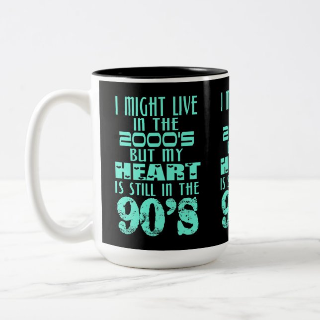 Heart In The 90's Two-Tone Coffee Mug (Left)