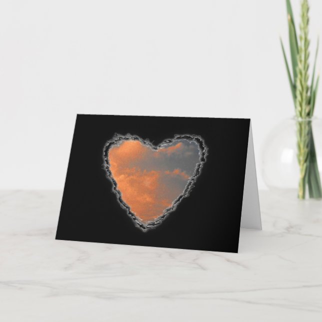 Heart in the Clouds Valentine Love Holiday Card (Front)
