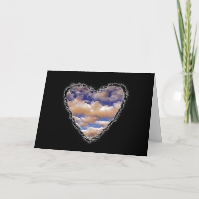 Heart in the Clouds Valentine Love Holiday Card (Front)