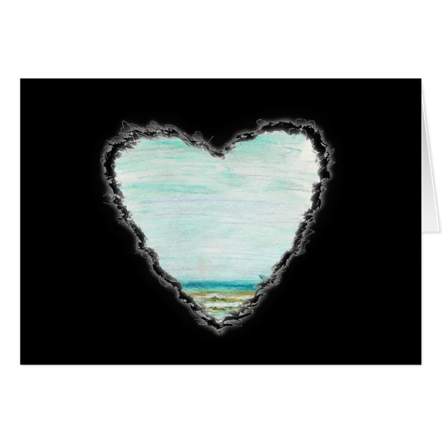 Heart in the Clouds Valentine Romance Love Card (Front Horizontal)