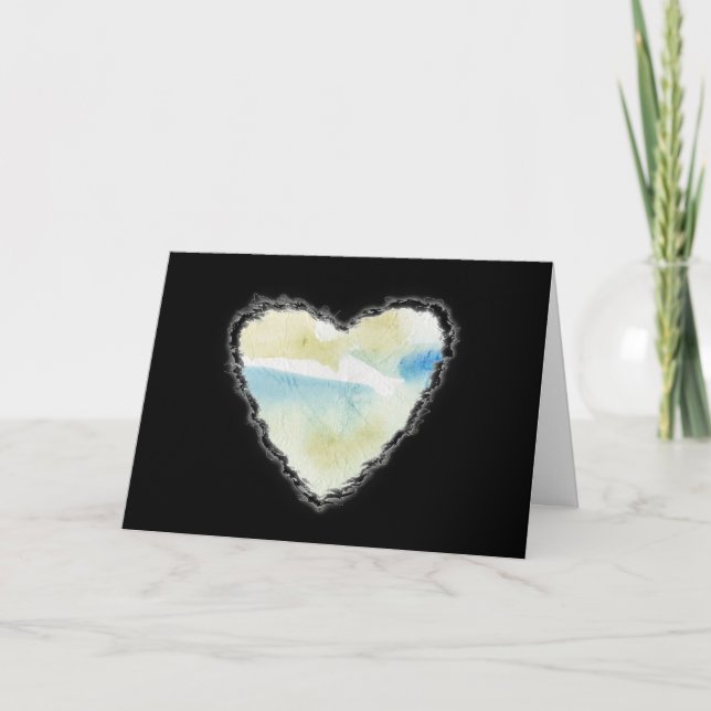 Heart in the Clouds Valentine Romance Love Card (Front)