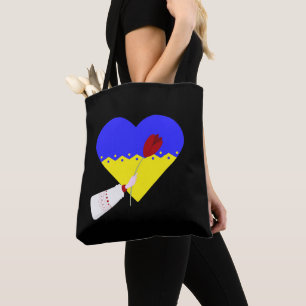 Heart in the colour of the Ukrainian flag Tote Bag