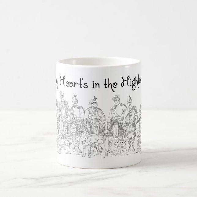 Heart in The Highlands, Love Scotland  Coffee Mug (Center)