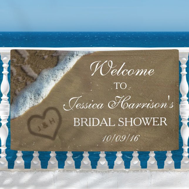 Heart In The Sand Beach Bridal Shower Banner (Creator Uploaded)