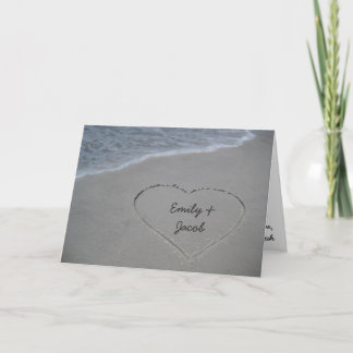 Heart in the Sand Beach Happy Anniversary Card
