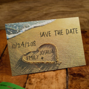 Heart in the Sand Beach Shore Announcement Postcard
