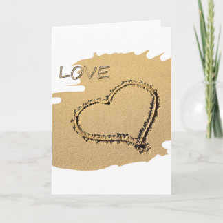 Heart in the sand card