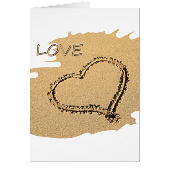 Heart in the sand card