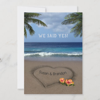 Heart in the Sand (customisable) Wedding Announcement