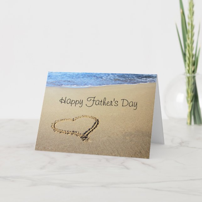 Heart in the Sand Happy Father's Day Card (Front)