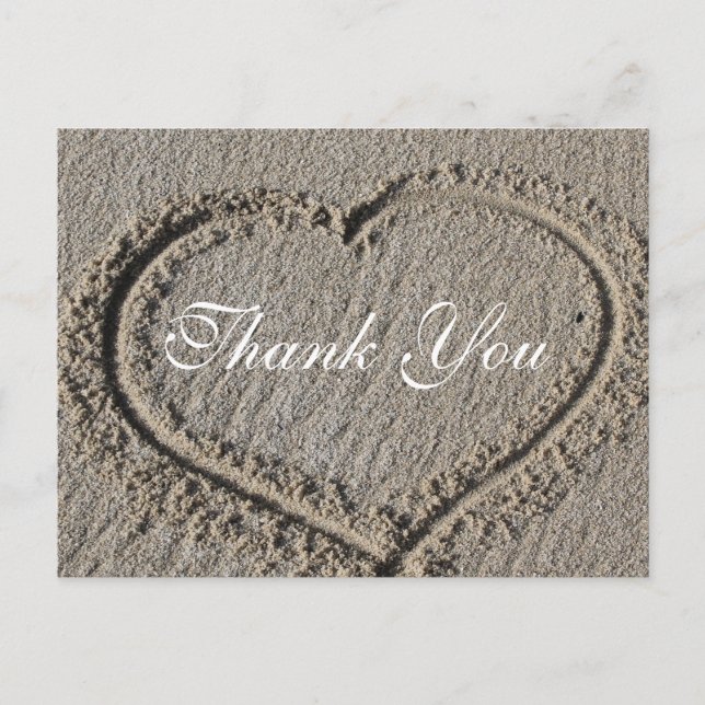 Heart in the Sand Thank You Card (Front)