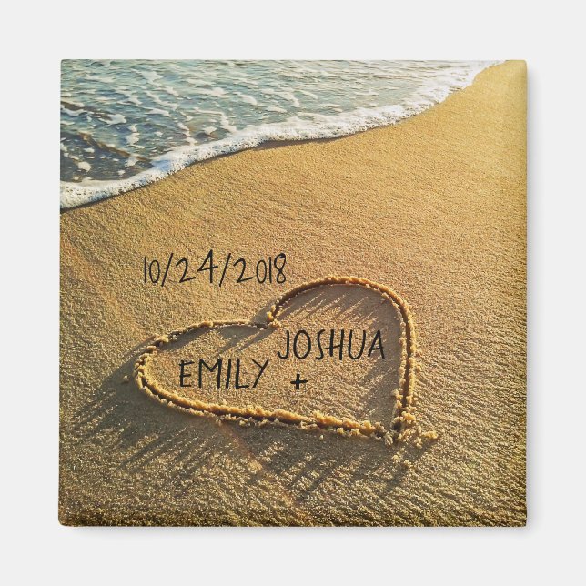 Heart in the Sand Tropical Beach Magnet (Front)