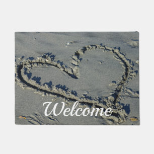 Heart In The Sand Welcome Doormat