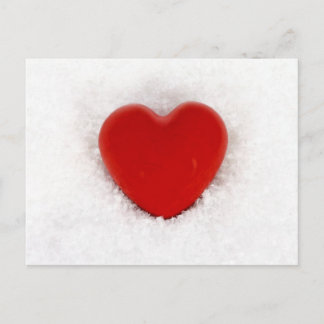 Heart in the snow postcard