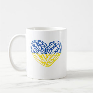 Heart in Ukrainian flag colours. Ukraine Coffee Mug