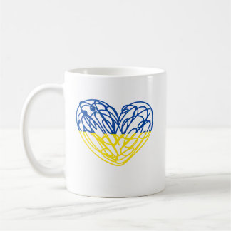 Heart in Ukrainian flag colours. Ukraine Coffee Mug